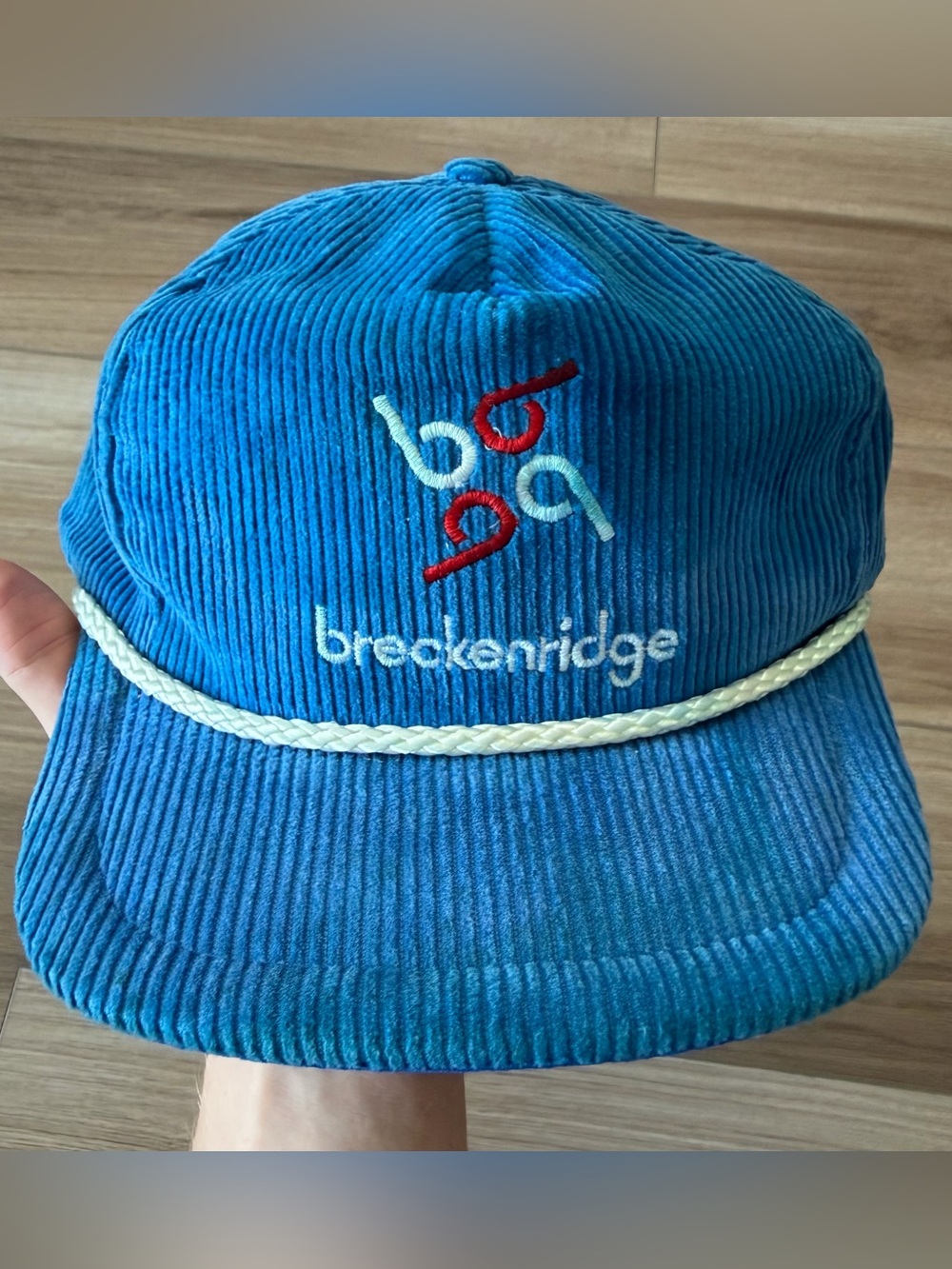 Vintage Breckenridge Colorado Corduroy Rope Hat